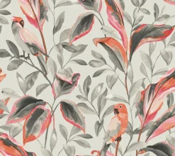 York TC2652 Gray Tropical Love Birds Wallpaper Outlet