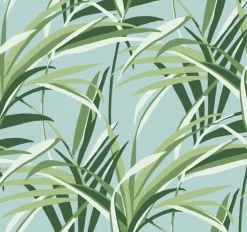 York TC2603 Green Light Blue Tropical Paradise Wallpaper> Architectural