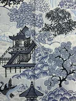 SMC Tea House Ocean Blue Swavelle Mill Creek Fabric> Toile