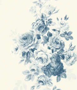 York Tea Rose Blue Magnolia Home Vol. II Wallpaper> Damask, Trellis & Geometrics