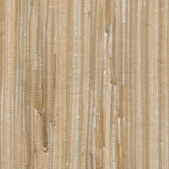 Brewster Tereza Silver Foil Grasscloth Wallpaper New