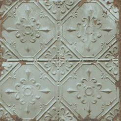 Brewster/ASP Tin Ceiling Teal Distressed Tiles Wallpaper