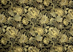 Stock/SMC Valdosta Blackbird Paisley Floral Linen Fabric Clearance