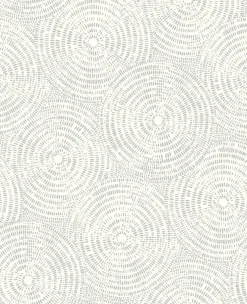 Brewster/ASP Vatten Grey Shibori Wallpaper> Florals