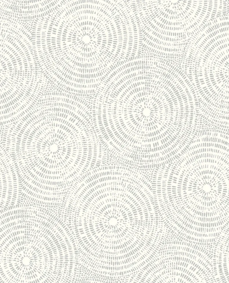 Brewster/ASP Vatten Grey Shibori Wallpaper> Florals