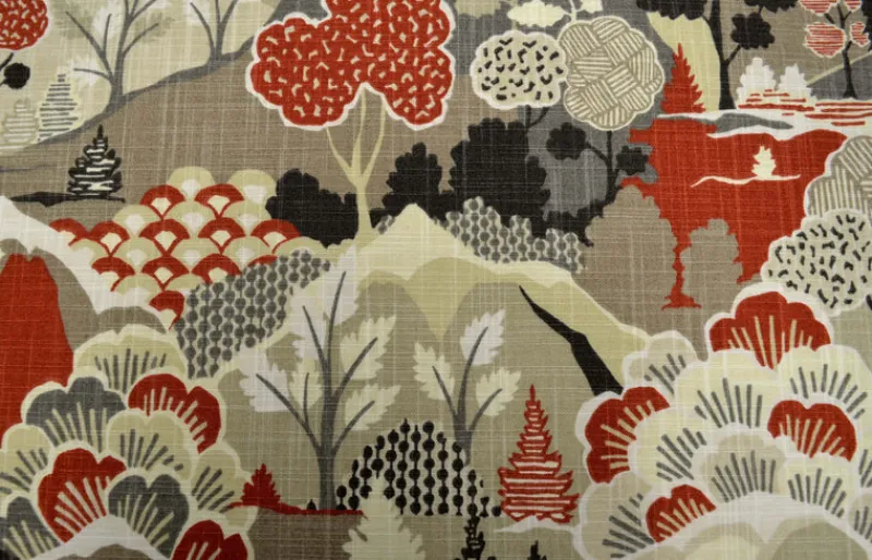 Stock/Covington Washburn Vintage Red Covington Fabric Hot