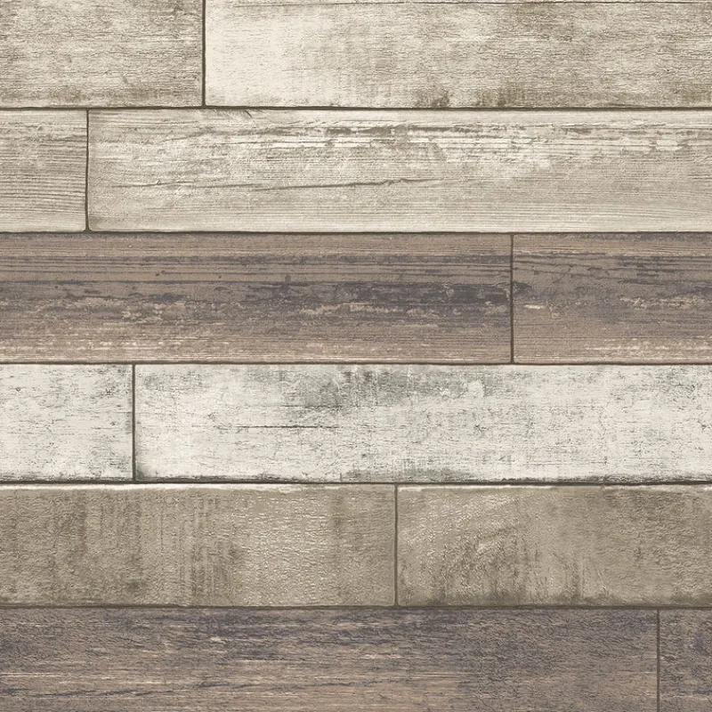 Brewster/ASP Weathered Plank Rust Wood Texture Wallpaper> Damask, Trellis & Geometrics