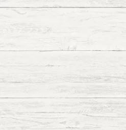 Brewster/ASP White Washed Boards Cream Shiplap Wallpaper Hot
