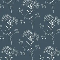 York Wildflower White on Navy Magnolia Home Vol. II Wallpaper> Architectural