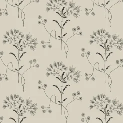 York Wildflower White/Gatherings (Taupe) Magnolia Home Vol. II Wallpaper Online