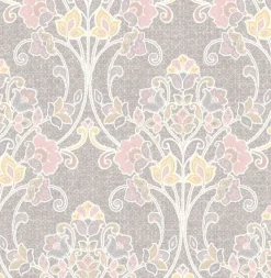 Brewster/ASP Willow Pink Nouveau Floral Wallpaper> Damask, Trellis & Geometrics