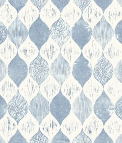 York Woodblock Print True Blue Magnolia Home Vol. II Wallpaper> Florals