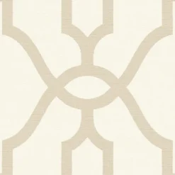 York Woven Trellis Embossed Letter (Beige) Magnolia Home Vol. II Wallpaper