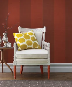 Brewster Yi Min Red Grasscloth Wallpaper Sale