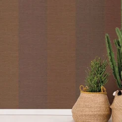 Brewster Yi Ze Brown Grasscloth Wallpaper> Damask, Trellis & Geometrics